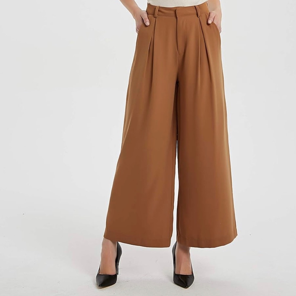Tronjori Women High Waist Casual Wide Leg Pants